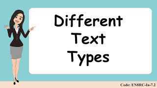 Different Text Types English 8Q1w2 [upl. by Rives]