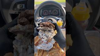 Five guys HUGE cheeseburger 🍔🧀 asmr food mukbang [upl. by Yecac]