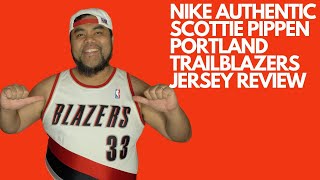 NIKE AUTHENTIC PORTLAND TRAIL BLAZERS SCOTTIE PIPPEN HOME WHITE AUTHENTIC JERSEY REVIEW [upl. by Odlavu]