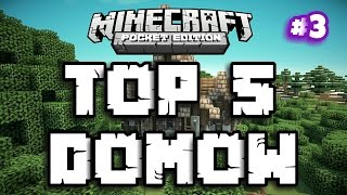 3 TOP 5 MINECRAFT PE  ŚREDNIOWIECZNE DOMY [upl. by Haymo]