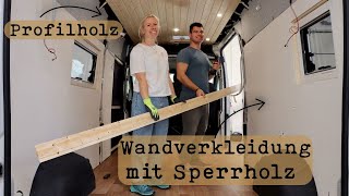 Wandverkleidung und Deckenverkleidung im Camper Van  Pappelsperrholz  Ducato Ausbau Vlog Teil 5 [upl. by Nydia]