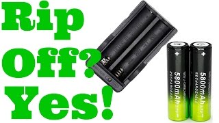 18650 Skywolfeye 5800mAh GreenBlack CellBattery Yes They Are A Rip Off Thorough Review [upl. by Misty987]