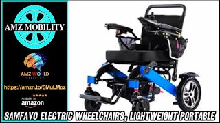 Describing SAMFAVO Electric Wheelchairs for AdultsLightweight Portable Amazon [upl. by Heringer]