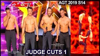 Messoudi Brothers with THEIR DAD acrobats UNBELIEVABLE  Americas Got Talent 2019 Judge Cuts [upl. by Hazeghi]