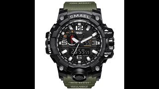 SMAEL Waterproof Sports Military Watches Shock Mens Analog Quartz Digital Watch [upl. by Aynnek97]