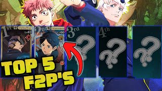 TOP 5 F2P UNITS TO INVEST IN ON GLOBAL  Jujutsu Kaisen Phantom Parade [upl. by Murdock]