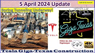 Parking Garage Milestone Boring Progress amp E Casting Expands 5 Apr 2024 Giga Texas Update0735AM [upl. by Petracca]