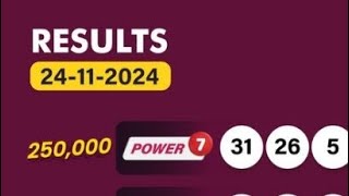 uwinn lottery results 24112024 Sunday night November POWER 7 GRAND 6 MAX 3 4 YOU SPIN 5 [upl. by Dasie]