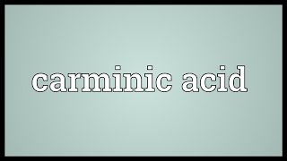 Carminic acid Meaning [upl. by Ayk238]