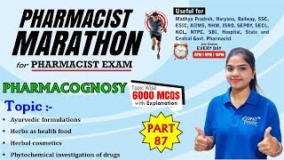 PHARMACIST EXAM MARATHON CLASS 87  P Cognosy 39013950 Ayurvedic formulation Herbs as health [upl. by Mcgee]