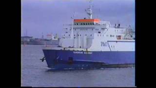 Zeebrugge 1989  Ferry to Harwich  PampO quotEuropean Clearwayquot [upl. by Annasus]