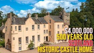 Touring 4000000 500 Year Old Scotland Castle Home for Sales [upl. by Ykcaj641]