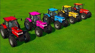 JOHN DEERE vs FENDT vs CLAAS vs VALTRA vs MCCORMICK TRACTORS BATTLE  Farming [upl. by Hakeber]