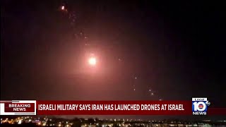 Iran launches its firstever fullscale military attack on Israel [upl. by Ardnuaed340]