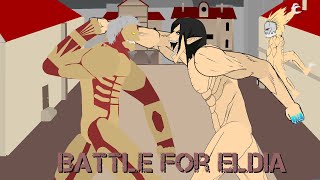 Battle for Eldia Eren and Zeke Monke VS Reiner and Porco  Stick Nodes animation [upl. by Leahcimnaes842]