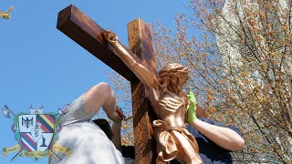 Standing Outdoor Crucifix  Construction amp Installation [upl. by Latnahs]