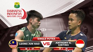 INA 2 Vs MAL 0  Tunggal Putra  GINTING Vs LEONG JUN HAO  DAIHATSU INDONESIA MASTERS 2024 [upl. by Moretta]