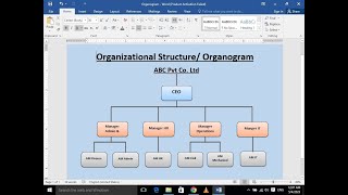 How to create an organizational chart or hierarchy in MS Word subscribe [upl. by Eerok]