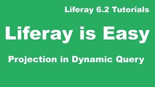 Liferay Tutorial 19 How to use Projection in Dynamic Query [upl. by Olia507]