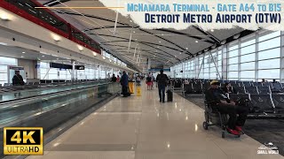 Detroit Metro Airport DTW  Finding a Connecting Flight Delta McNamara Terminal  Gate A64 to B15 [upl. by Bysshe]