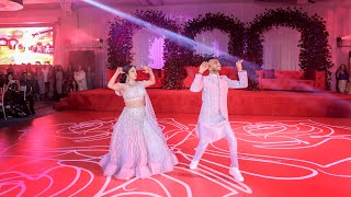 Bride amp Groom Enter the Sangeet with an AMAZING DANCE PERFORMANCE  Luxury Indian Wedding 4K [upl. by Nnael]