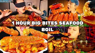 ASMR 1HOUR BIG BITES SEAFOOD BOIL MUKBANG 🌶️🦀😋👌  ASMR Compilation  Lets eat with mukbangers [upl. by Wiebmer68]