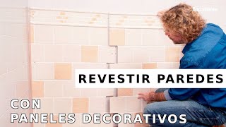 Revestir paredes del baño con paneles decorativos  Renovar el baño con Bricomania [upl. by Atilal237]