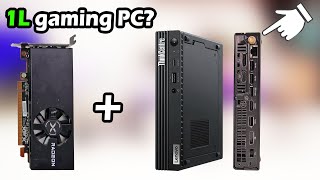 1L Gaming PC setup How do you install a graphics card on a Lenovo M90q Tiny PC [upl. by Hekking]