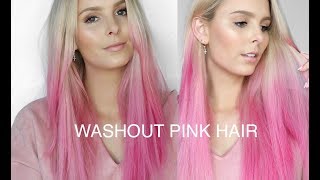 DIY WASHOUT PINK HAIR using LOREAL COLORISTA SPRAY [upl. by Nybbor]