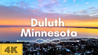 Winter in Duluth Minnesota  4k Drone Footage [upl. by Nileuqaj]