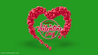 3D heart shaped particle forming love symbol happy valentines day green screen video [upl. by Yehtomit]