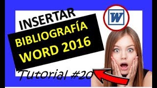 🔴Como INSERTAR BIBLIOGRAFIA en Word 2016 20 ✅ 2019FUNCIONA curso de word 2016 completo [upl. by Gernhard]