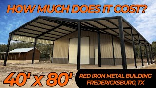 How much did it cost  40x80 Red Iron Building with Wrap Around Porch  WolfSteel Buildings [upl. by Cynde]