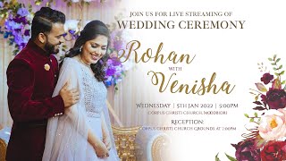 Join Us Virtually For The Wedding Of  ROHAN WITH VENISHA [upl. by Nydroj97]