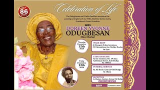 RECEPTION PROGRAM OF CELEBRATION OF LIFE OF MRS DOREEN YVONNE ODUGBESAN Nee Clark [upl. by Eelirol]