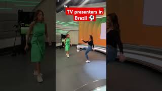 TV presenters in Brazil 😱⚽ more talented than many players soccer football tv skills [upl. by Lipsey379]