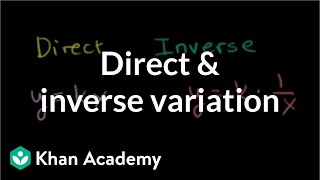 Direct and inverse variation  Rational expressions  Algebra II  Khan Academy [upl. by Lekkim137]