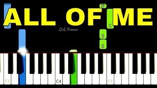 All of Me  EASY Piano Tutorial  John Legend [upl. by Asilana]