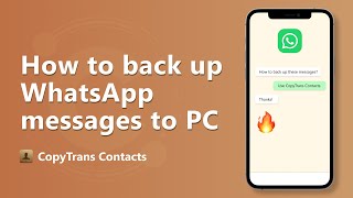 How to save WhatsApp messages from iPhone to PC in 1 click [upl. by Sauveur353]