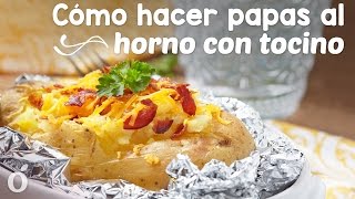 Cómo hacer papas al horno con tocino [upl. by Agueda]