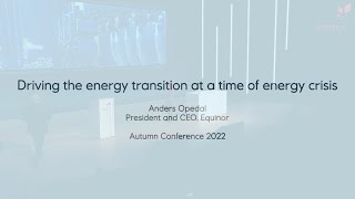 Anders Opedal Equinor Autumn Conference 2022 [upl. by Armil]