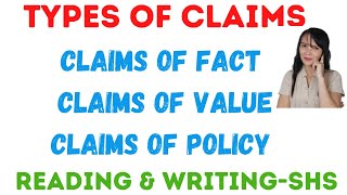 Types of claims in argument  Reading and writing [upl. by Ettedranreb713]