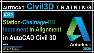 Change StationChainageRD Increments in AlignmentAutoCAD Civil 3D in Hindi amp UrduPART31 [upl. by Sumner]