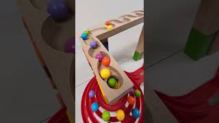 marble Run Race ASMR 177 Wooden Wave Course Colorful Marbles marblerun marblerunrace asmr [upl. by Justinian]