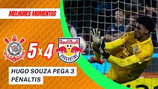 CORINTHIANS X BRAGANTINO  HUGO SOUZA PEGA 3 PÊNALTIS SEGUIDOS [upl. by Savart]