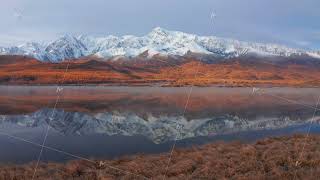 Aerial view of Mountain Altais autumn landscape with serene reflections [upl. by Inez]