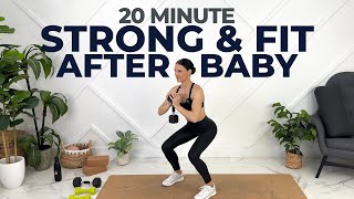 FULL BODY Postpartum Strength Workout Get Strong amp Fit After Pregnancy [upl. by Adnohsar]