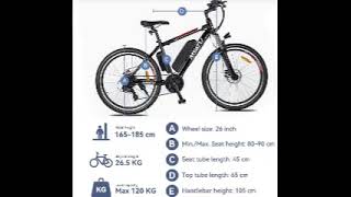 Myatu M0126 Spoked Wheel Electric Bike 250W Motor 36V 125Ah Battery 25kmh Max 50mile Range EU9NL [upl. by Airrej]