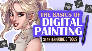 Digital Painting Basics for Beginner Digital Artists Essential Tools Workflow Layers amp More [upl. by Saeger]