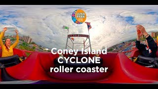 Cyclone Coney Island roller coaster 360 POV  Luna Park NYC [upl. by Rosenblum776]